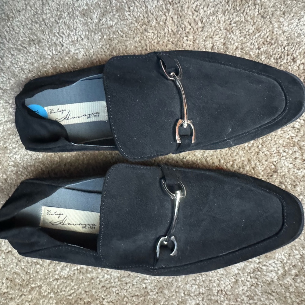 Black suede flats
